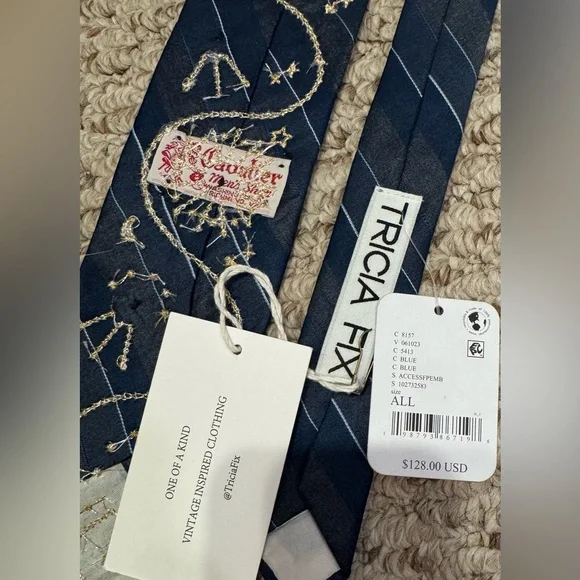 NWT Free People Tricia Fix Embellished Tie - blue - one size / ALL - Picture 13 of 13